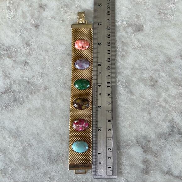 Sarah Coventry Gold Bracelet with Multicolor Stones - Picture 5 of 5